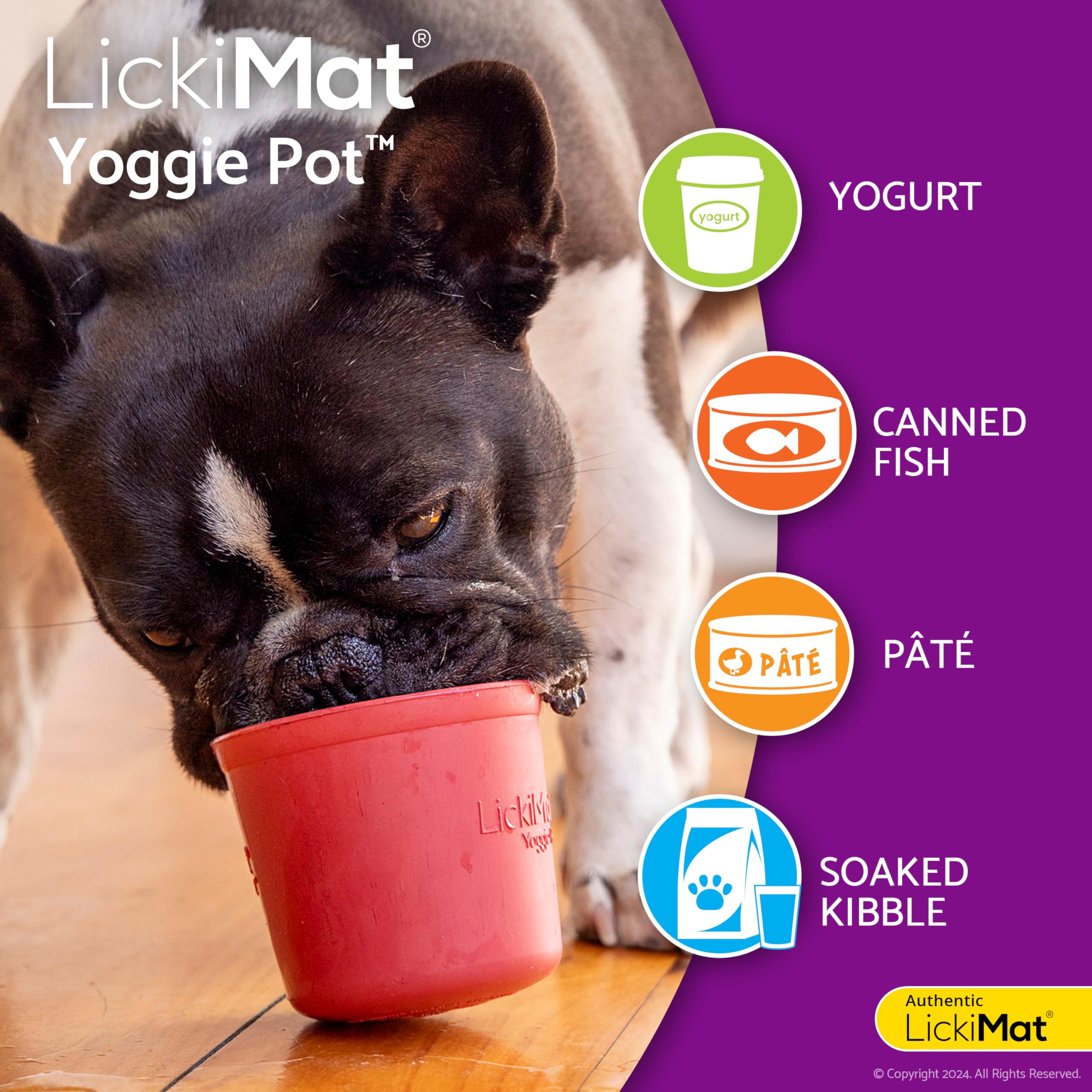LICKIMAT Yoggie Pot supports multiple food types for varied meals.