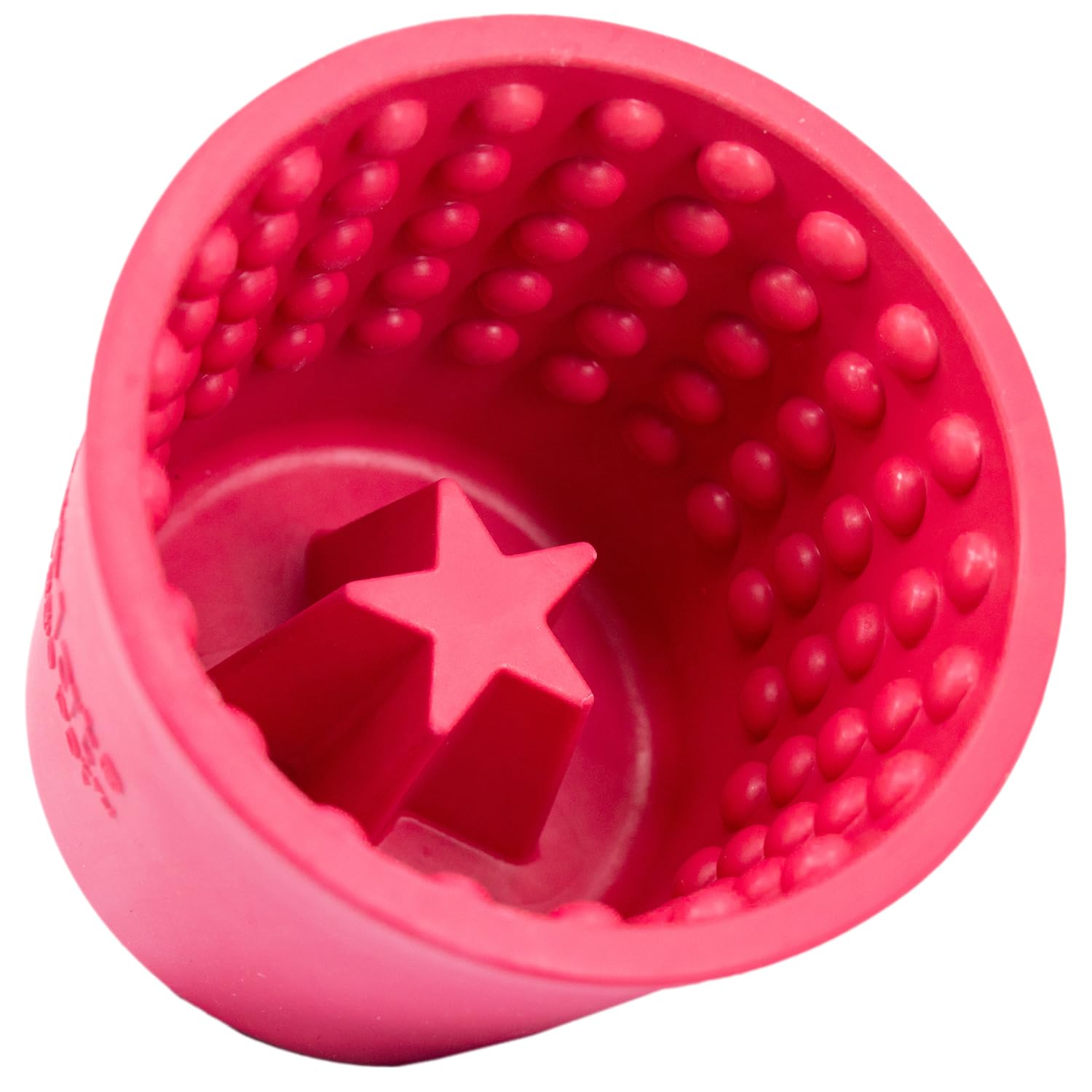 LICKIMAT Yoggie Pot pink freeze-inside-walls extends licking sessions.