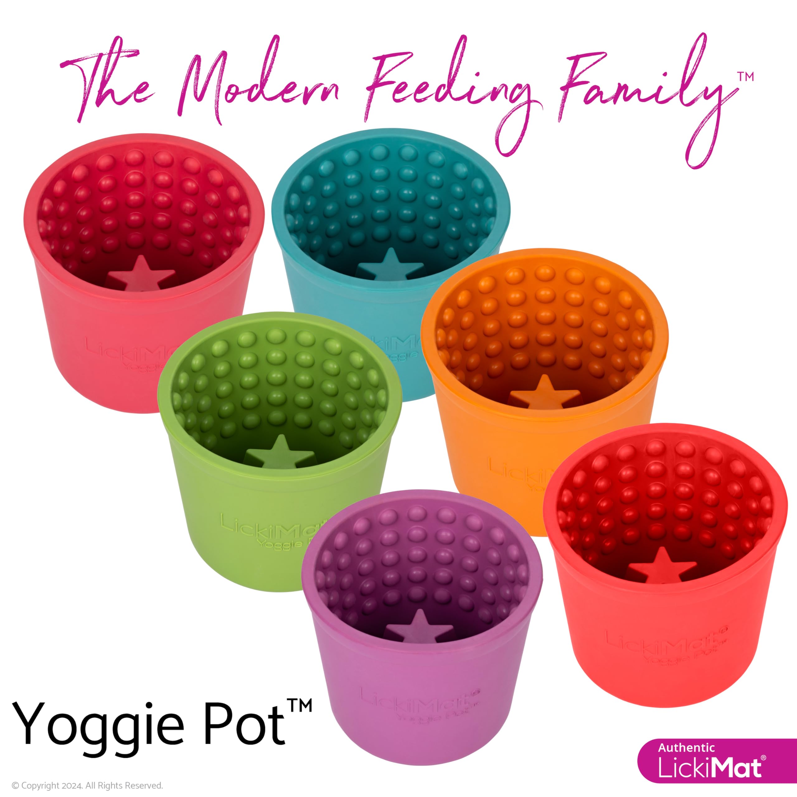 LICKIMAT Yoggie Pot pink small-dog feeder for tiny breeds.