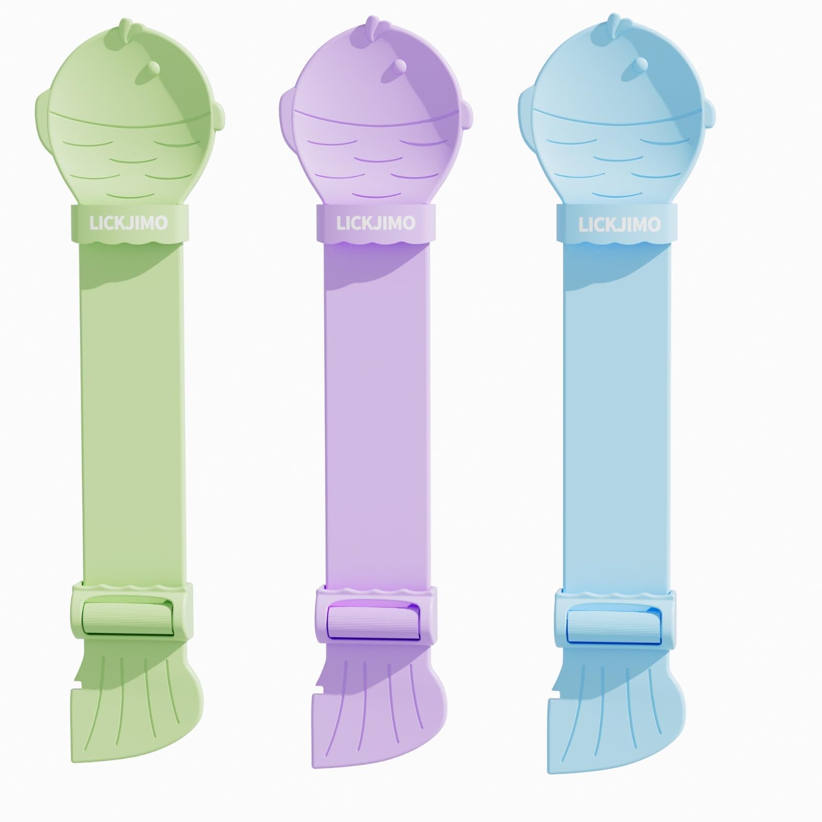 LICKJIMO 3pc cat treat feeder spoon designed for easy one-handed squeezing