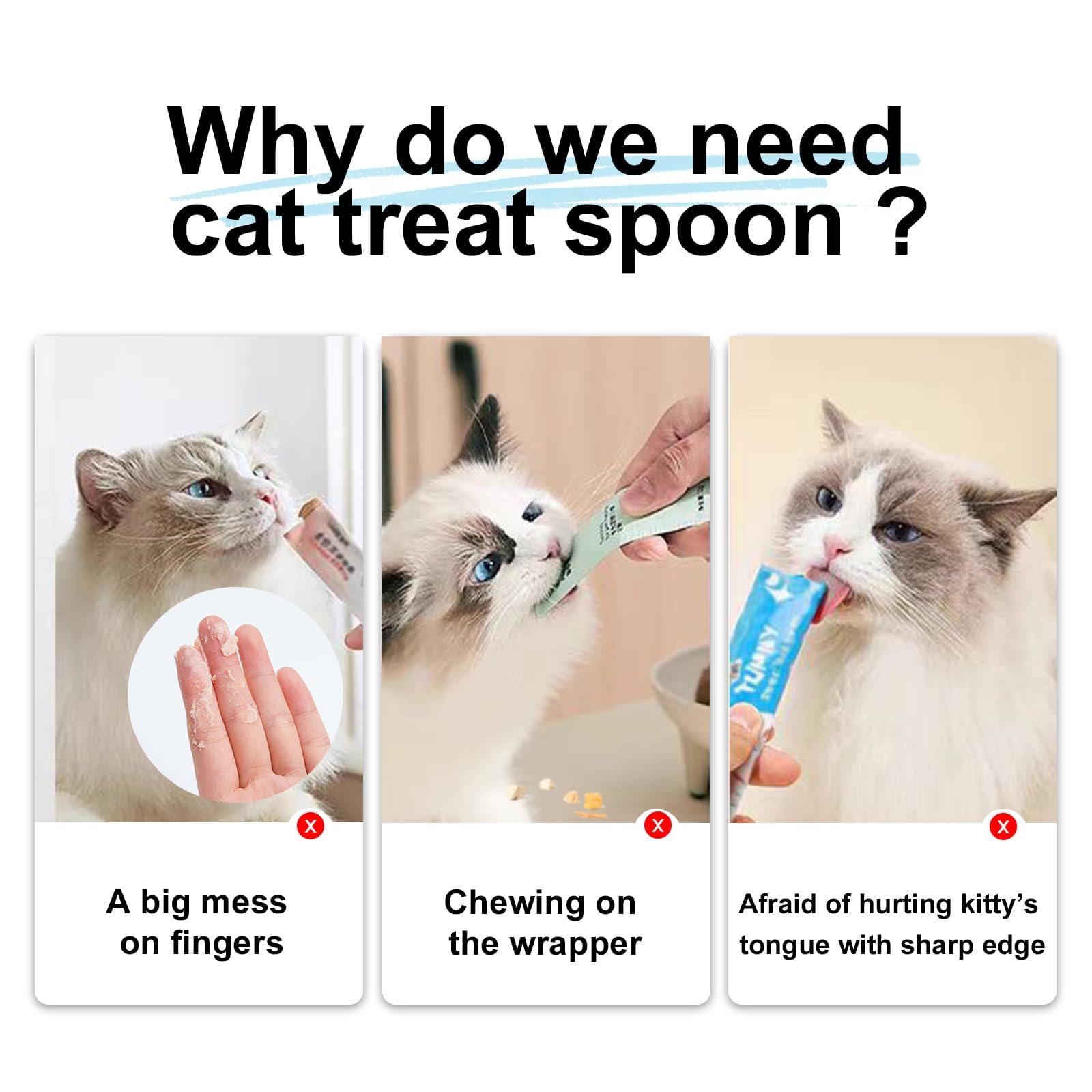 LICKJIMO easy-clean cat spoon simplifies rinsing and quick drying after use