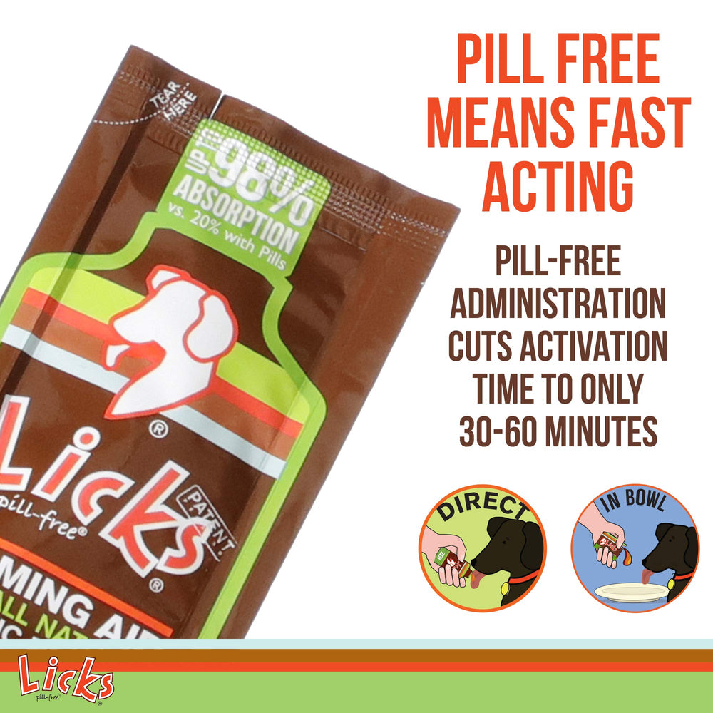 Licks Dog Zen roasted chicken flavor visual shows palatable taste for dogs