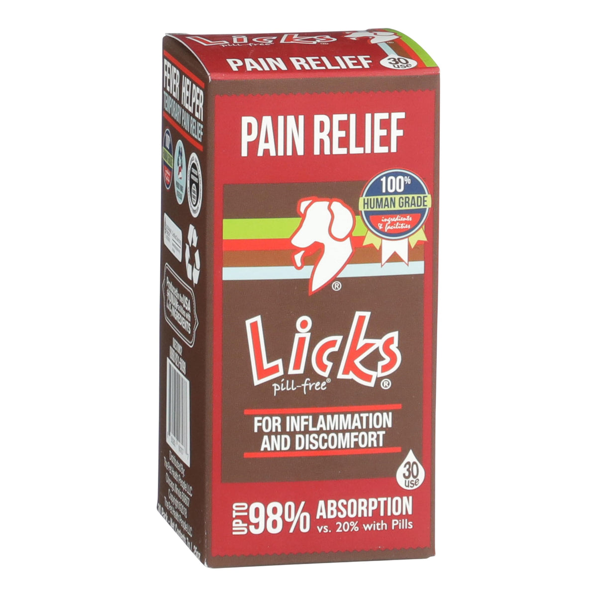 Licks Pill Free gel packets for dog pain relief—easy lickable relief on the go