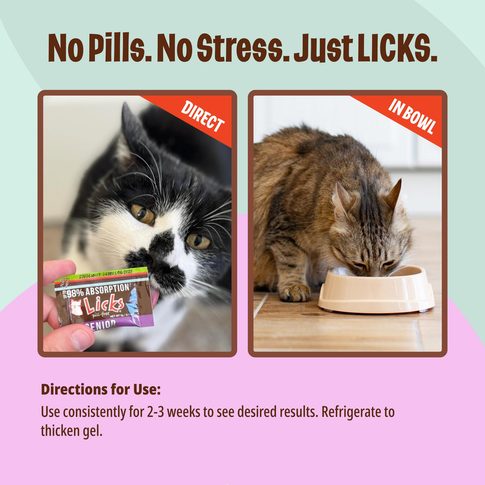 Licks Pill Free gel-packs close-up highlighting convenient lickable format