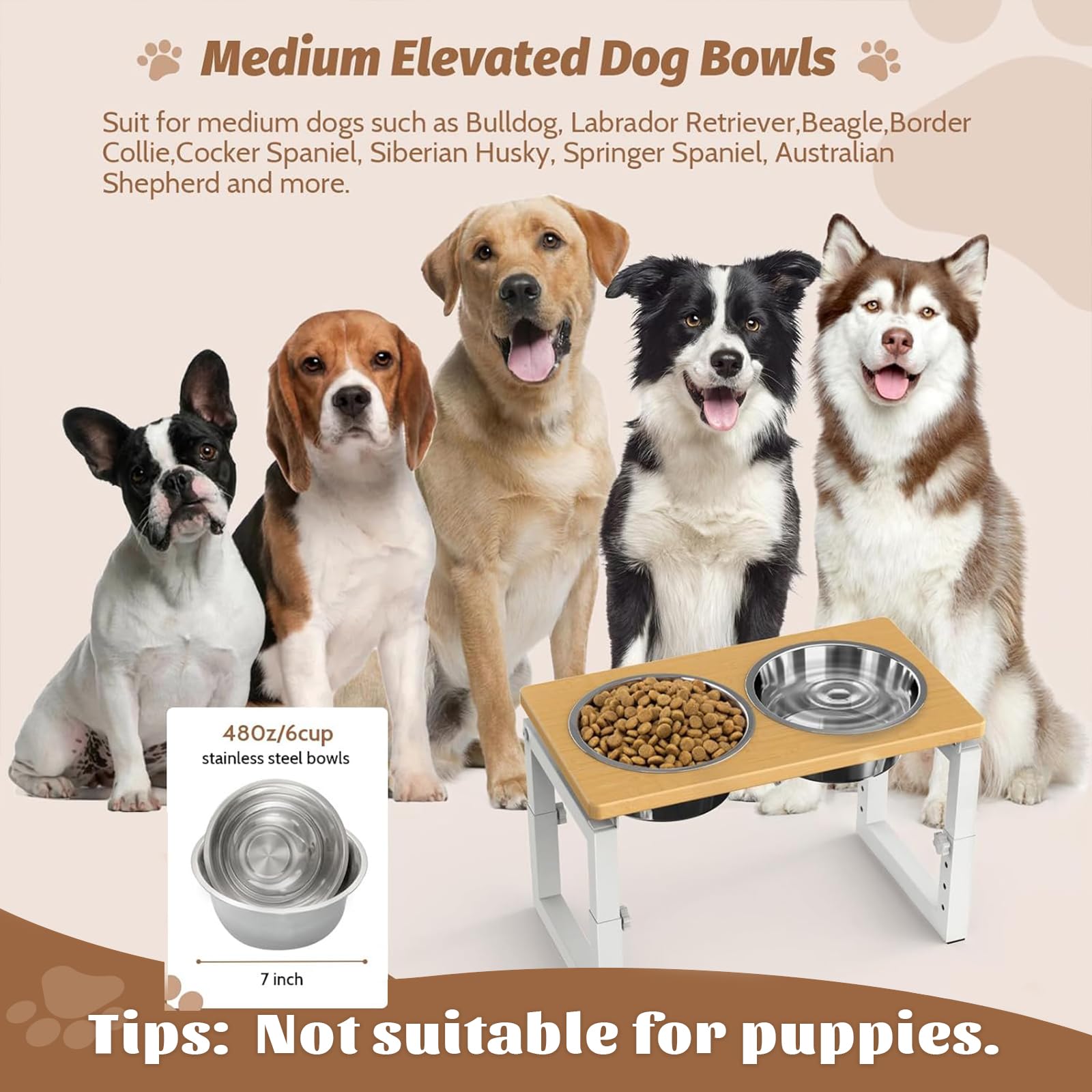 LIDTOP non-slip legs keep the stand steady during meals and prevent sliding.