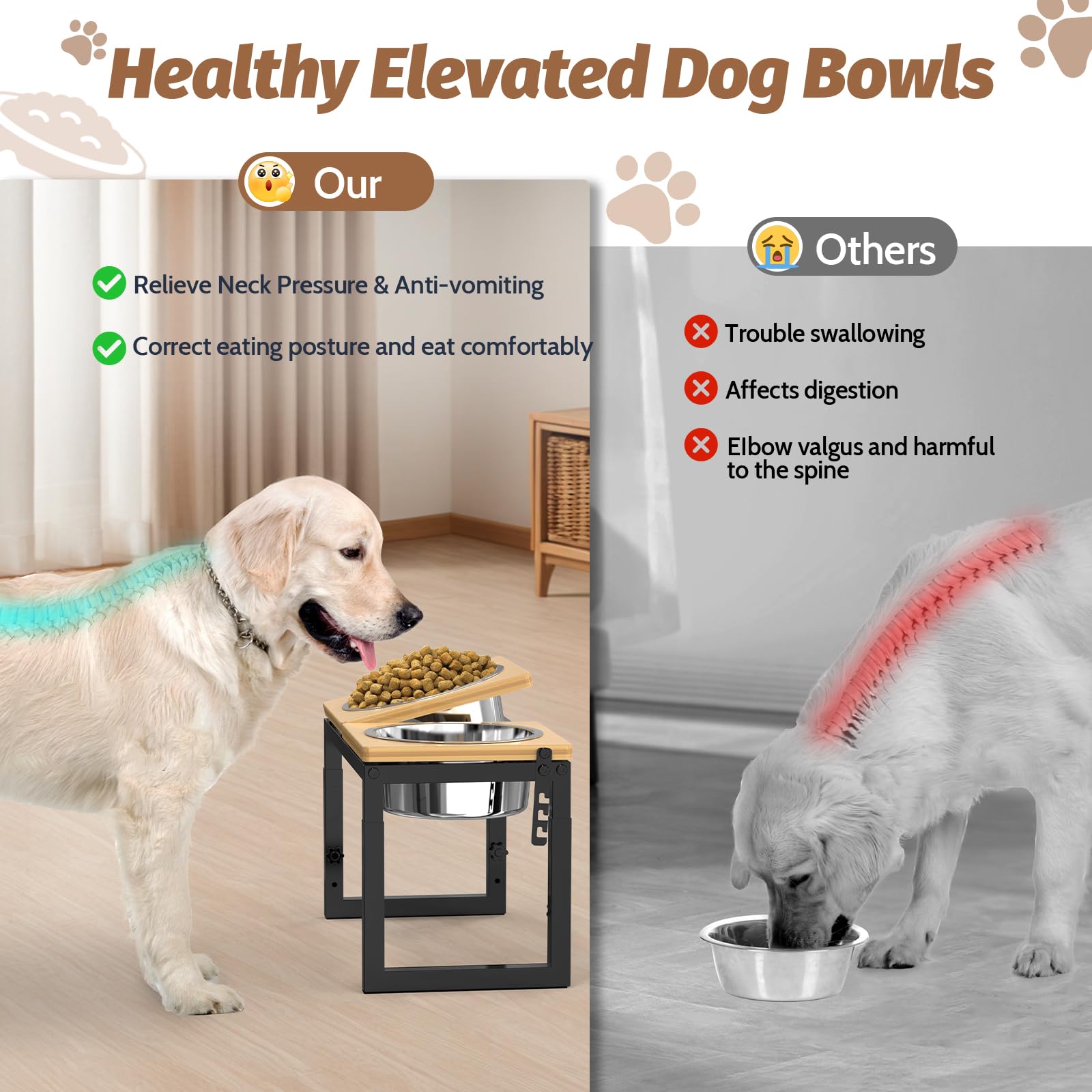 LIDTOP thickened iron tubes with non-slip feet ensure sturdy, safe feeding.