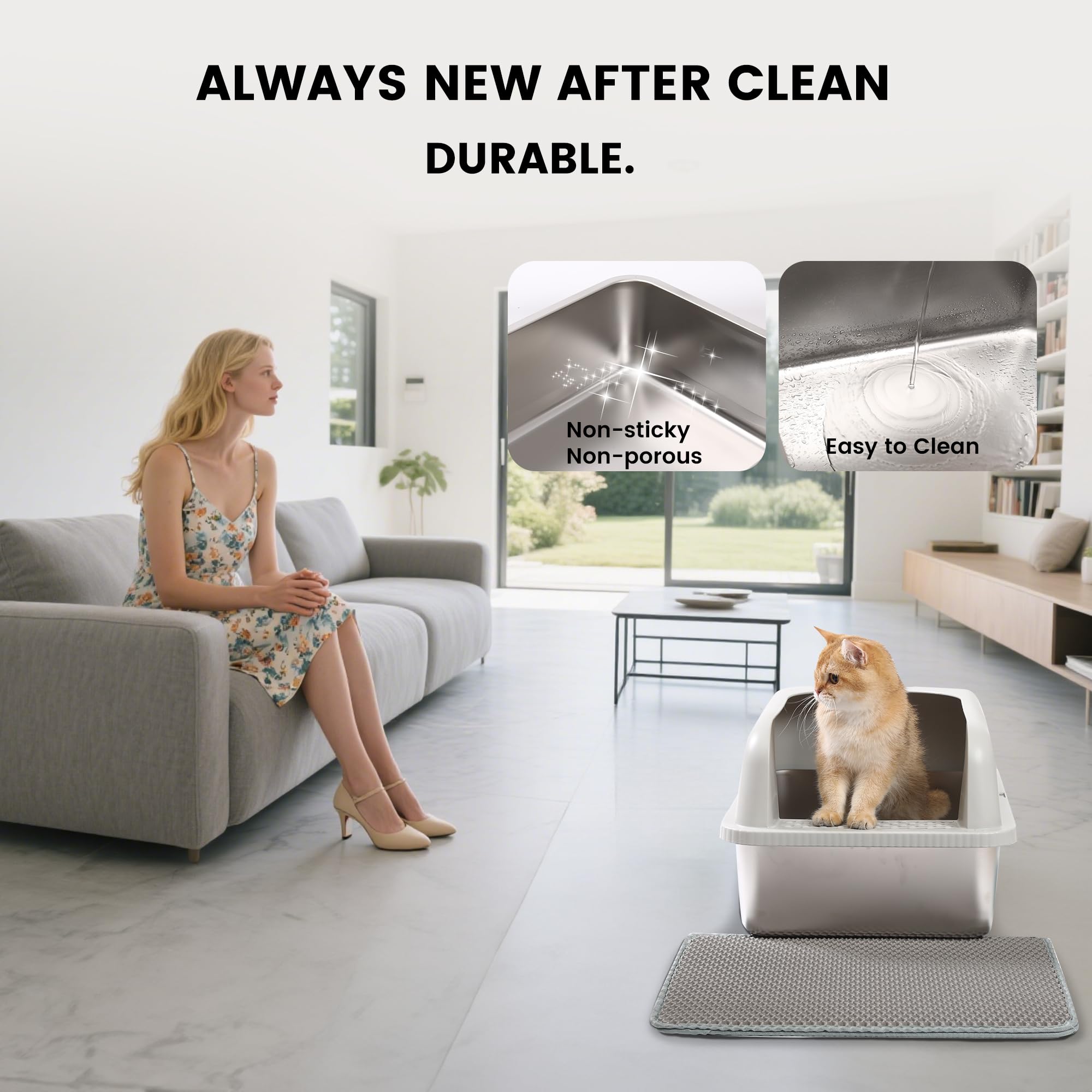 Double-layer mat traps litter around Lietom XL box