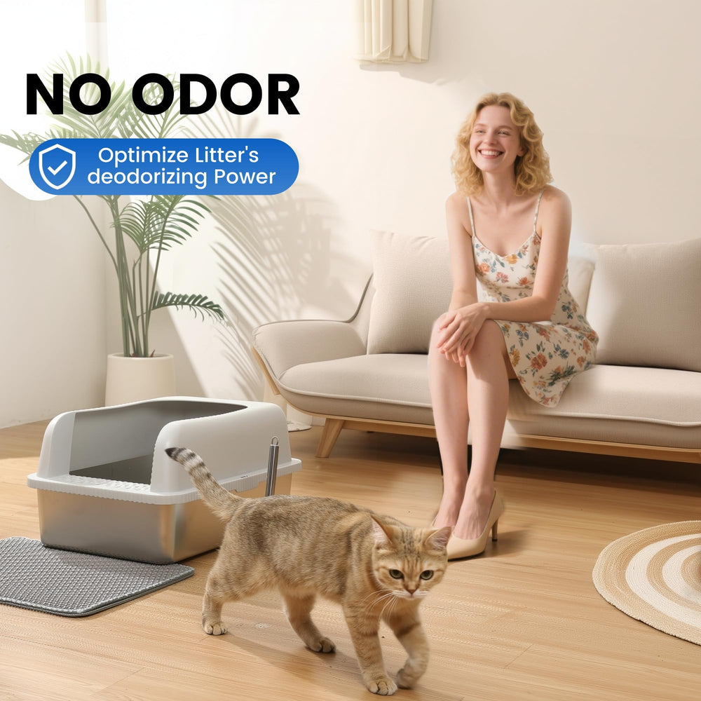 Interior view of Lietom XL litter box showing spacious fit