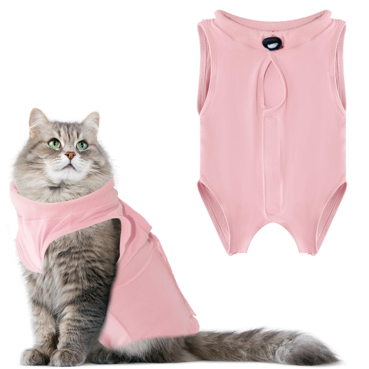 LIEVUIKEN cat-recovery-suit-pink chest-coverage protects wounds during recovery