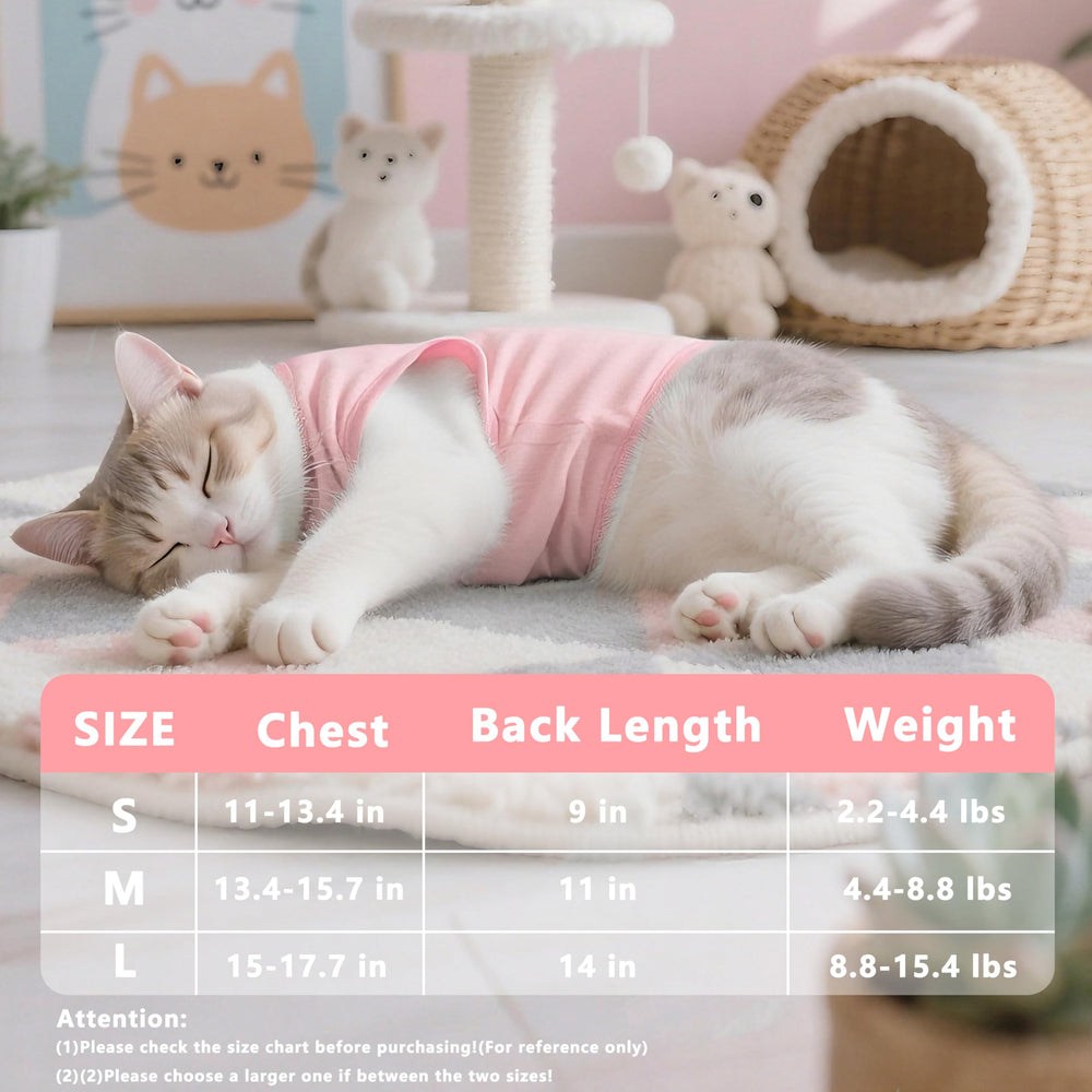 LIEVUIKEN cat-recovery-suit-pink full-belly-wrap supports comfortable movement