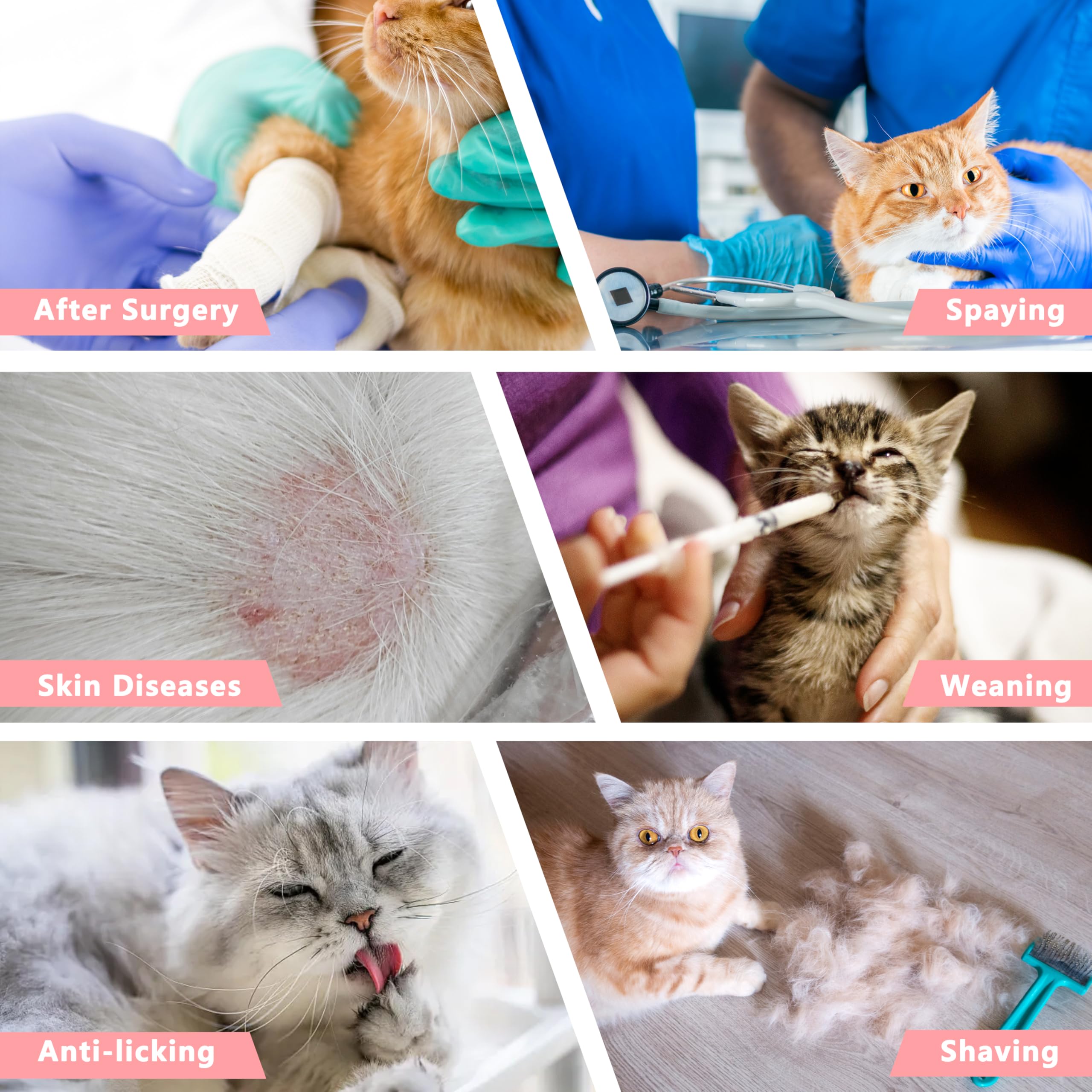 LIEVUIKEN cat-recovery-suit-pink sizing-chart helps find the right fit