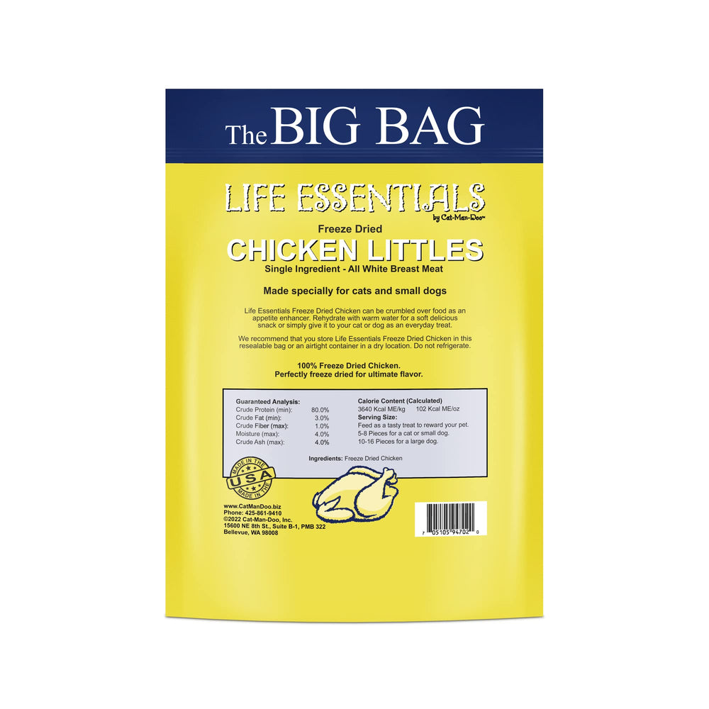 Close-up of Life Essentials by Cat-Man-Doo chicken bites highlighting single-ingredient protein