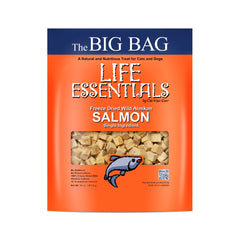 Life Essentials by Cat-Man-Doo freeze-dried salmon treats in a resealable bag for rewards.