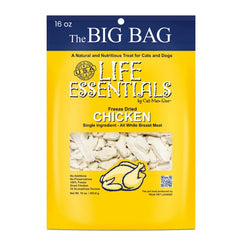 Life Essentials Cat-Mandoo dried chicken treat strip for training rewards.
