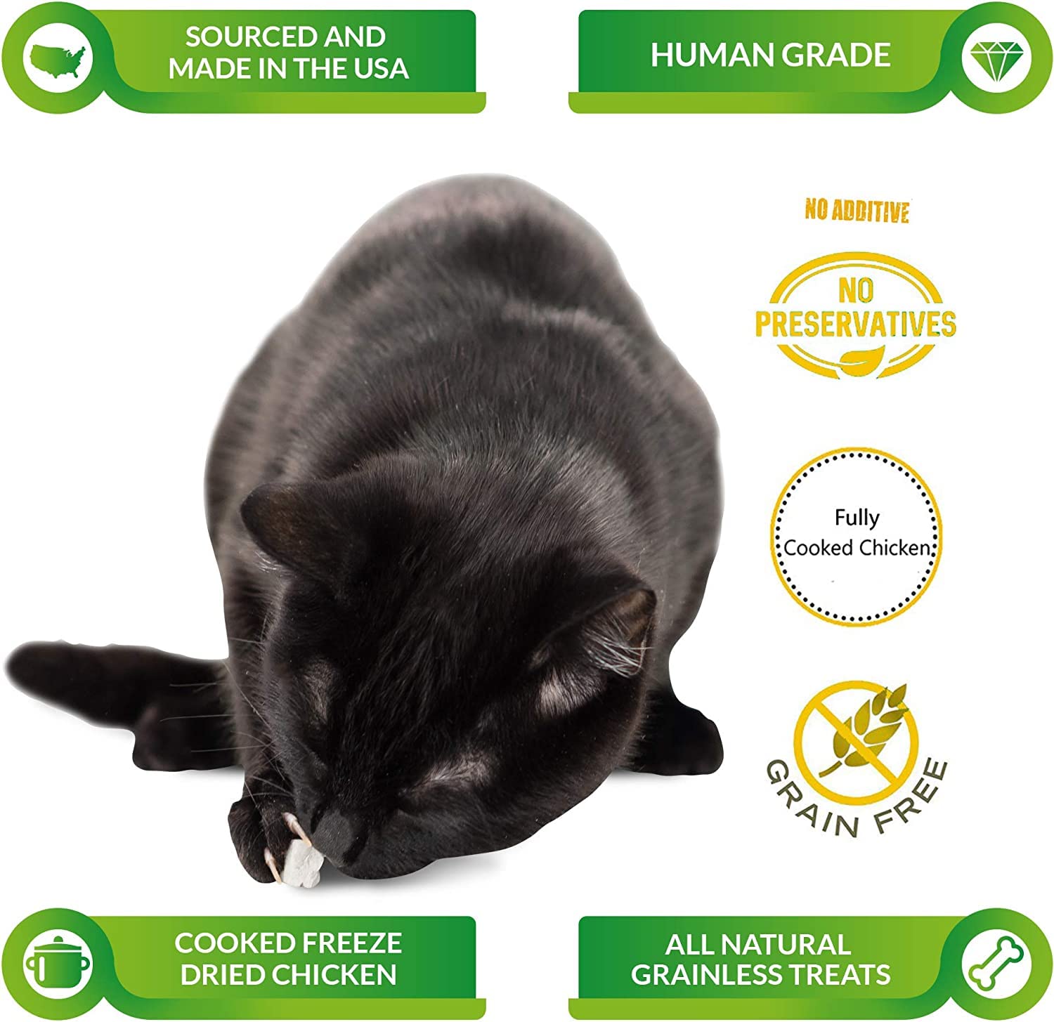 Life Essentials Cat-Mandoo grain-free chicken snack for picky pets.