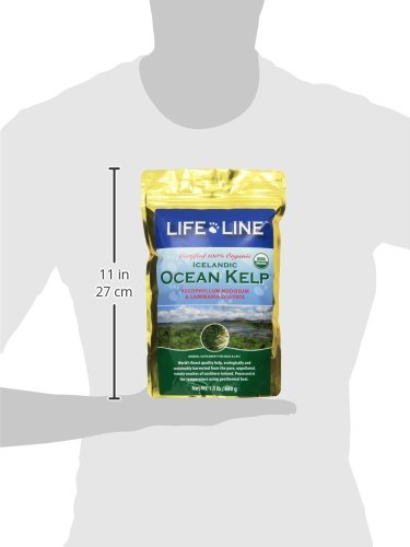 Life Line Organic Ocean Kelp ingredients highlight mineral-rich content for overall wellness.