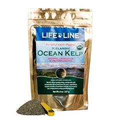 Life Line Organic Ocean Kelp Powder: frasco con algas para piel sana y pelaje brillante