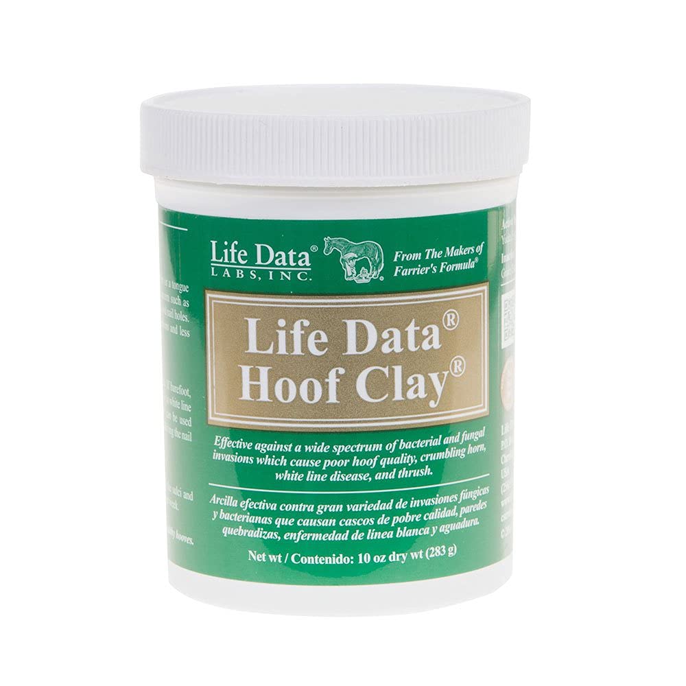 Life Data Labs Hoof Clay 10oz container showing pliable clay for hoof protection