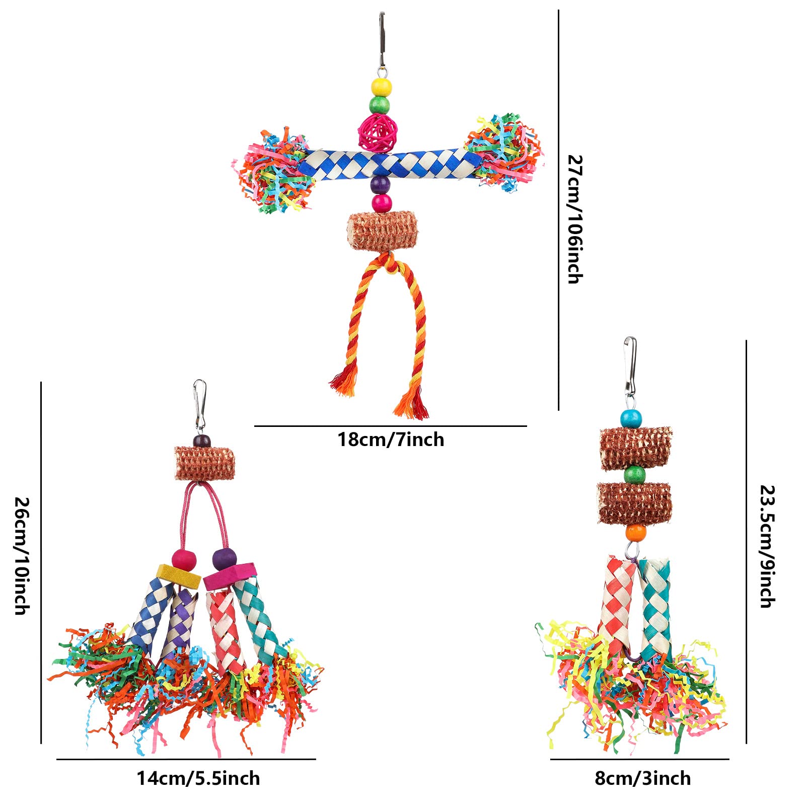 LifeIdeas Bird Shredding Toy colorful crinkly paper adds sensory enrichment for parrots