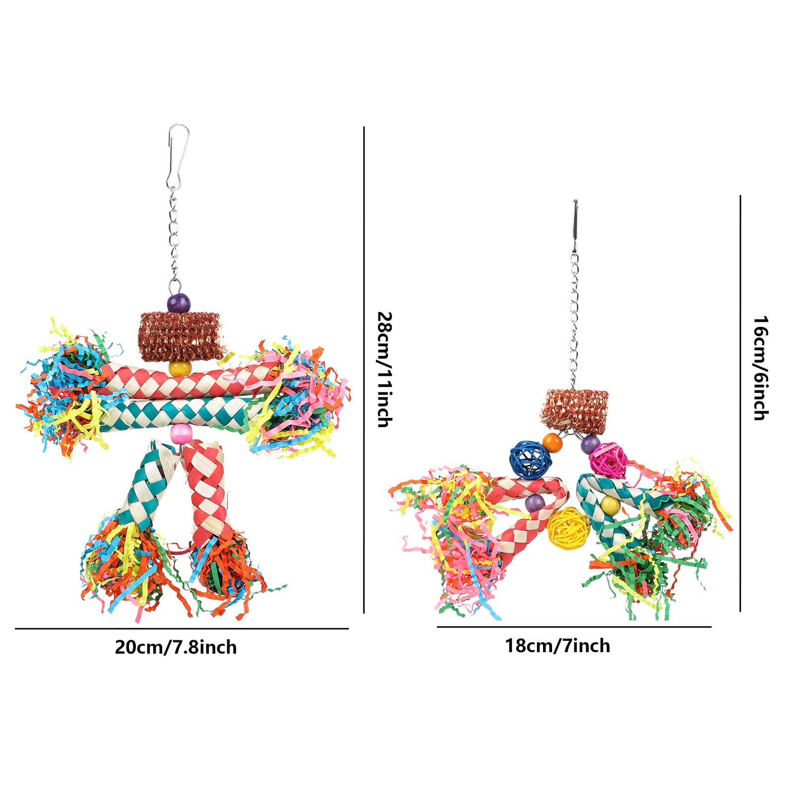 LifeIdeas Shredding Toy scarecrow design attracts parrots and promotes exploration