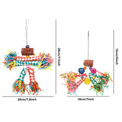 LifeIdeas Shredding Toy scarecrow design attracts parrots and promotes exploration