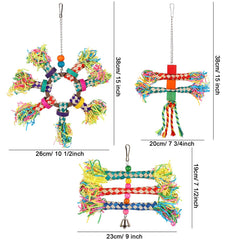 LifeIdeas bird toys for parrots hanging design encourages exercise and exploration.