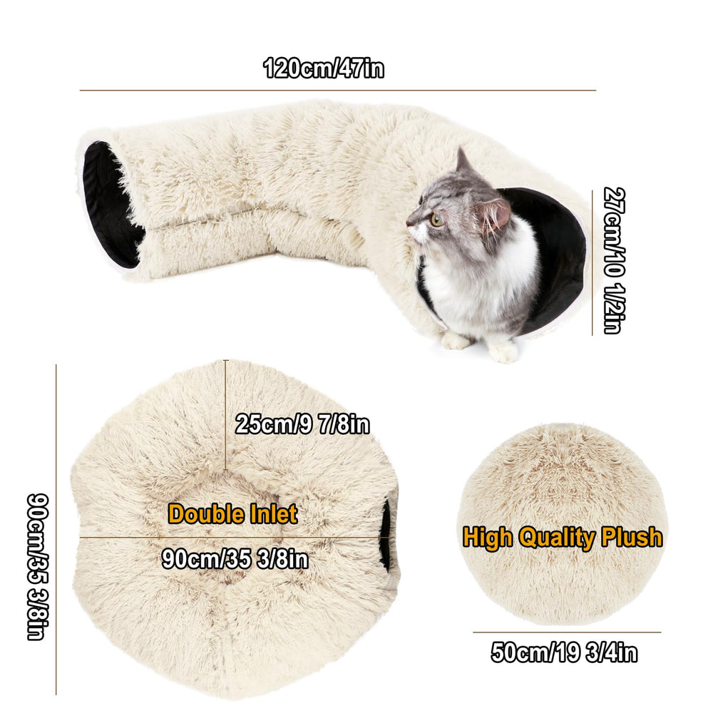 LifeIdeas cat tunnel measures 47 inches long, providing ample play space.