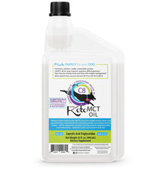 LifeSense C8 MCT Oil for Dogs bottle highlighting human-grade formula for canine energy
