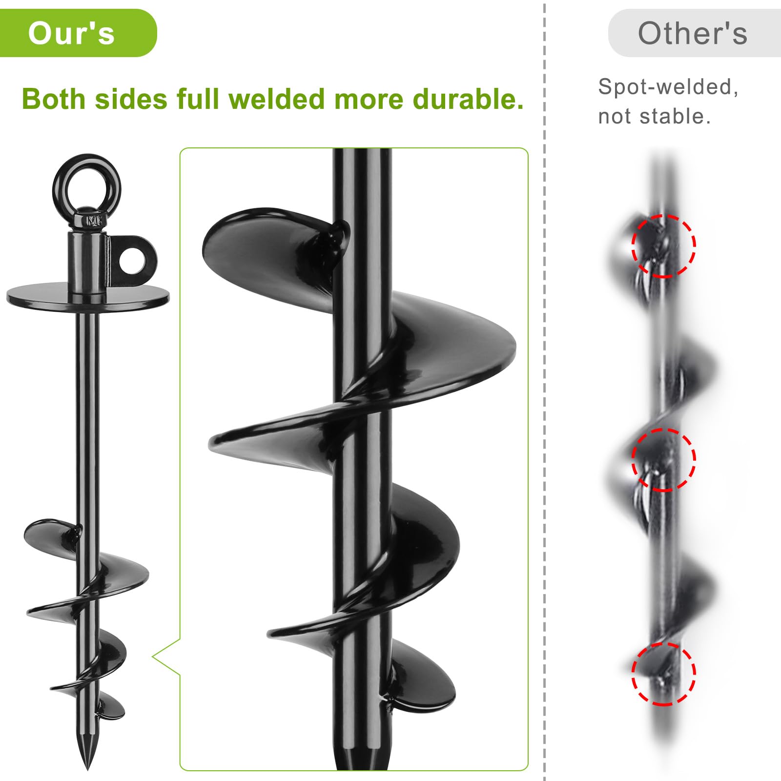 Lifeswell 15-inch dog stake anchors securely in soil for safety.