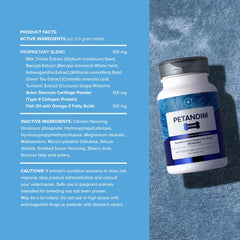 LifeVantage Petandim dog chews bacon-chicken: tasty treats promoting joint flexibility and coat shine.
