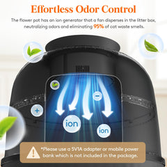 Lifewit hidden cat litter box with flower-pot design blends into decor