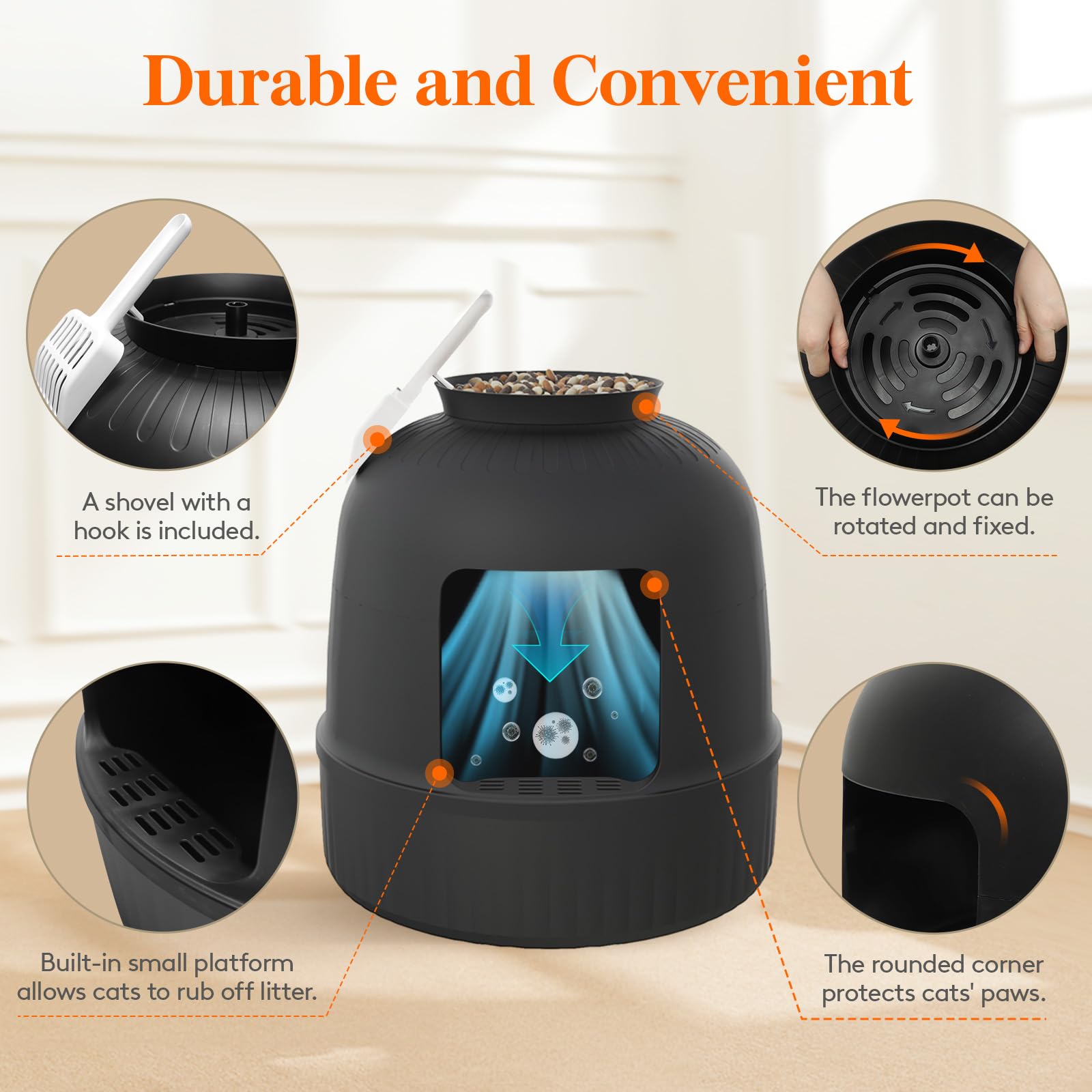 Lifewit hidden litter box assembly ease for quick setup