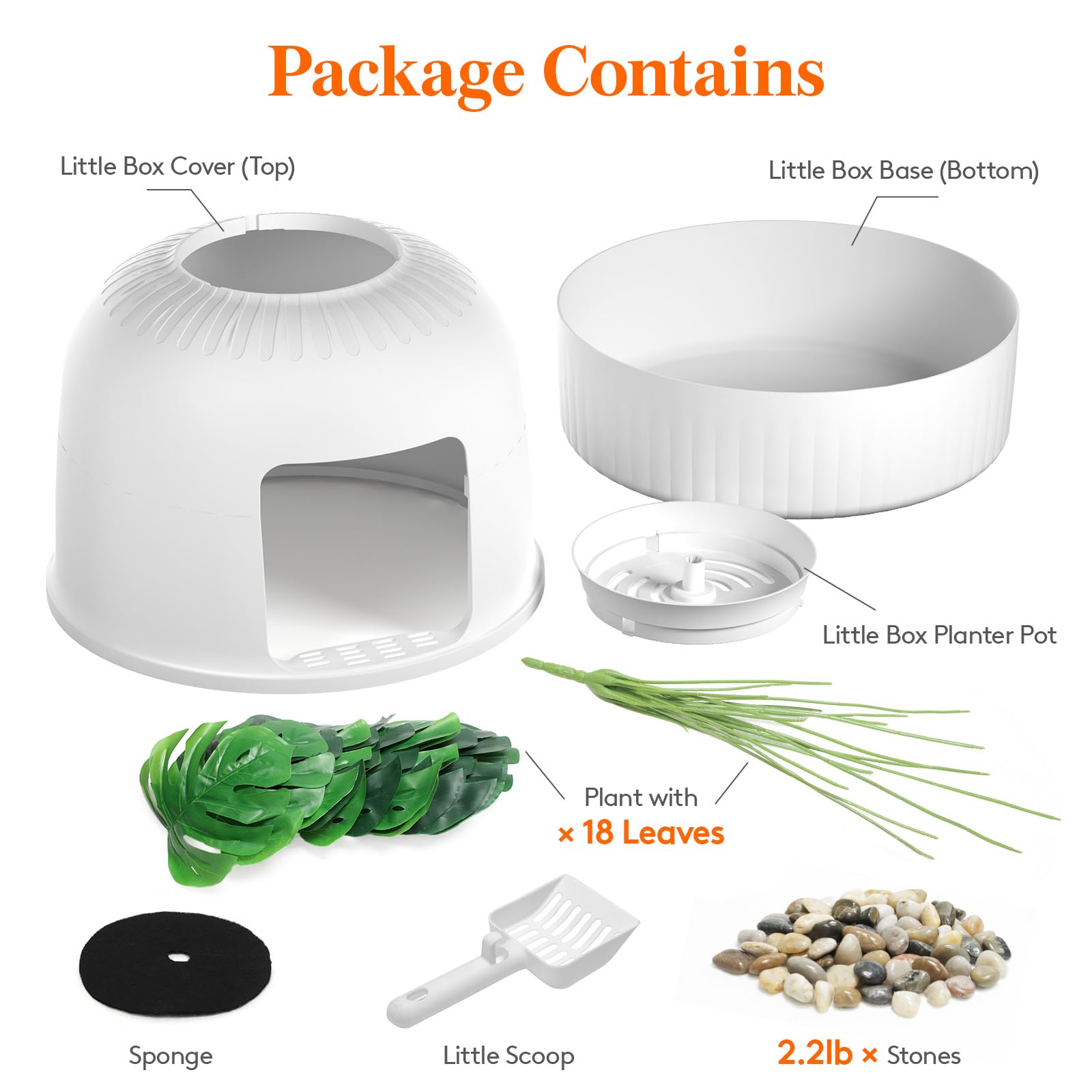 Lifewit litter box bottom-basin-pour enables mess-free emptying.