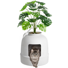 Lifewit litter box flowerpot design shows discreet decor-friendly concealment.