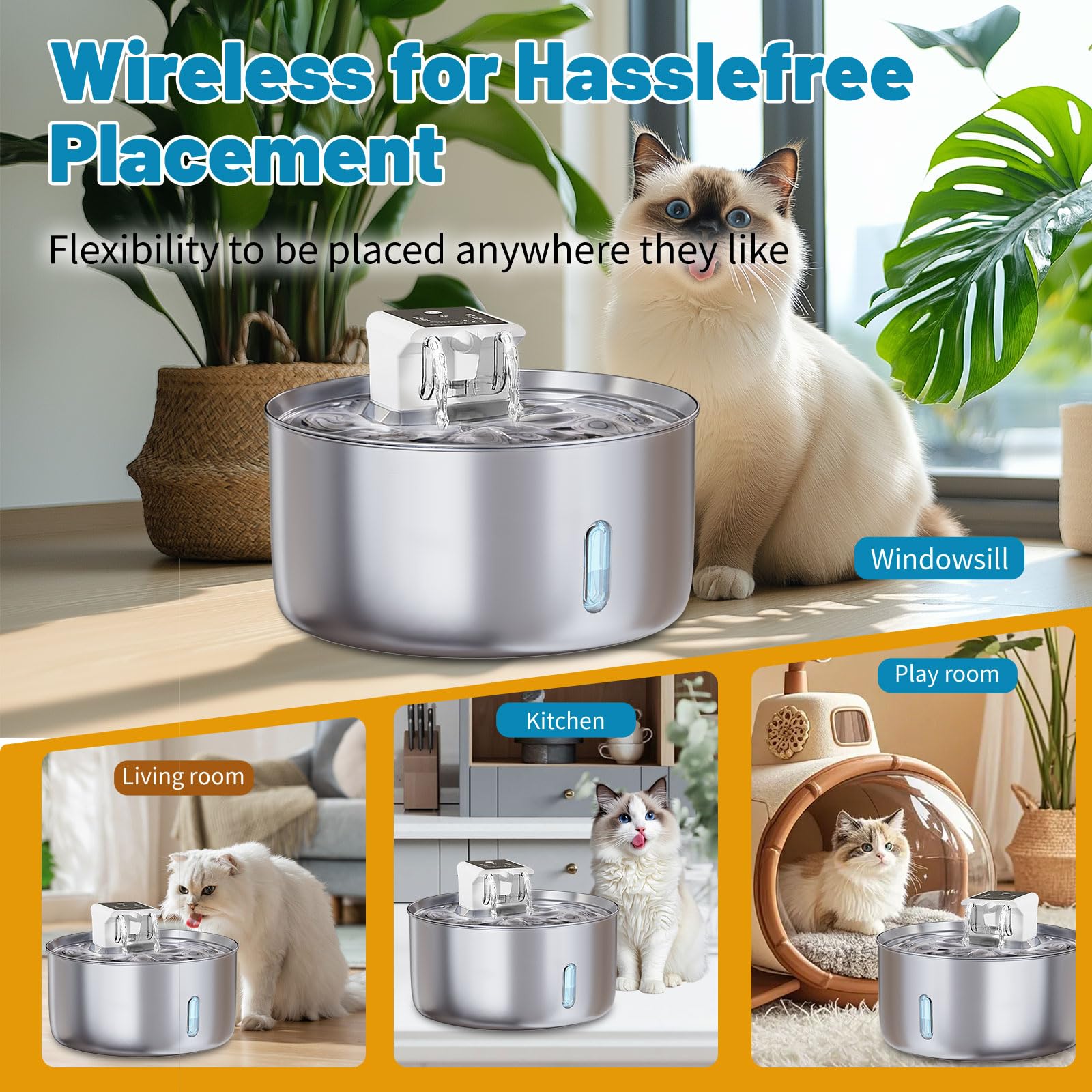 LIFFY motion sensor promotes automatic, hands-free hydration for pets.