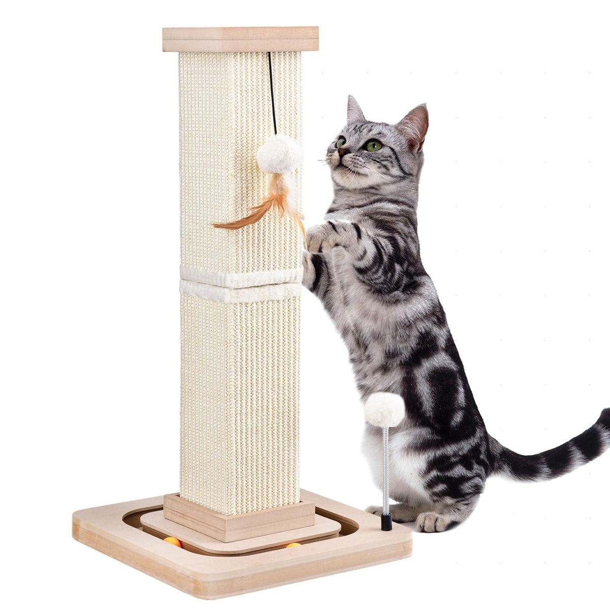 LIFLIX 27in cat scratching post base provides stable support for vertical scratching