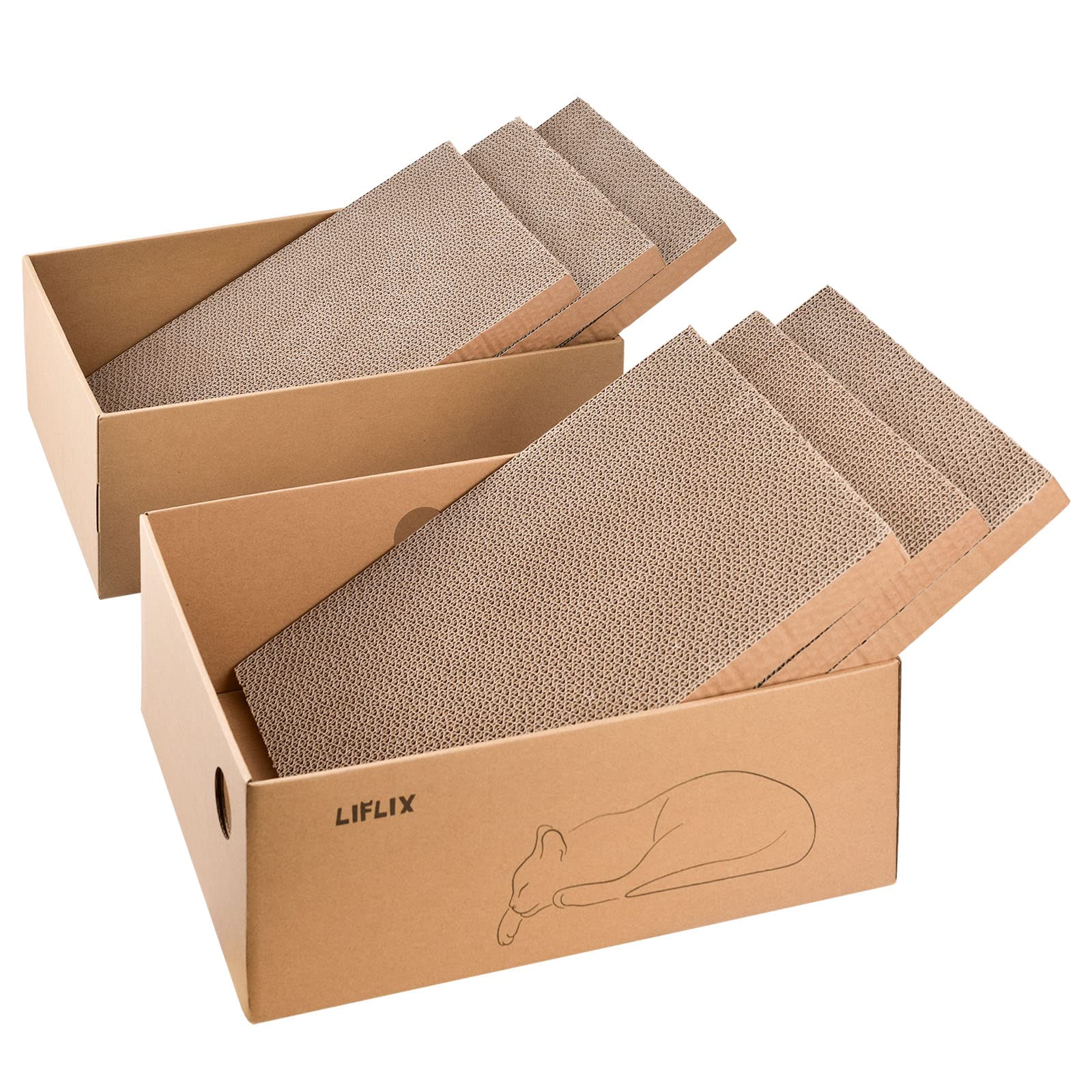LIFLIX two box setup shows versatile play and lounging for cats