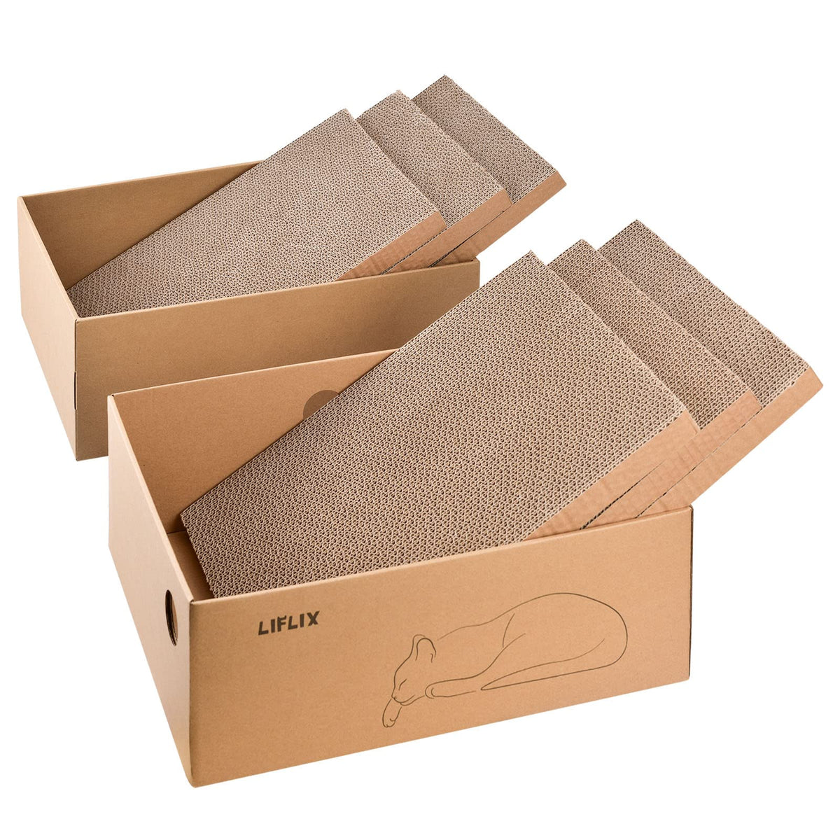LIFLIX two box setup shows versatile play and lounging for cats