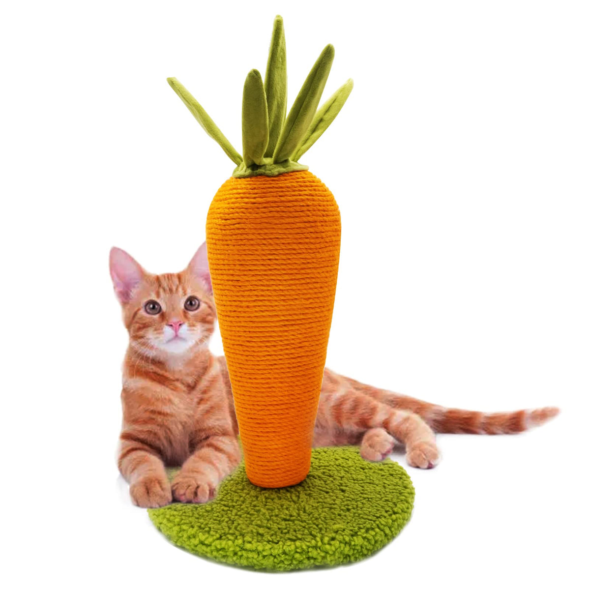 LIFLIX carrot cat scratching post 17in for indoor cats encourages natural scratching.