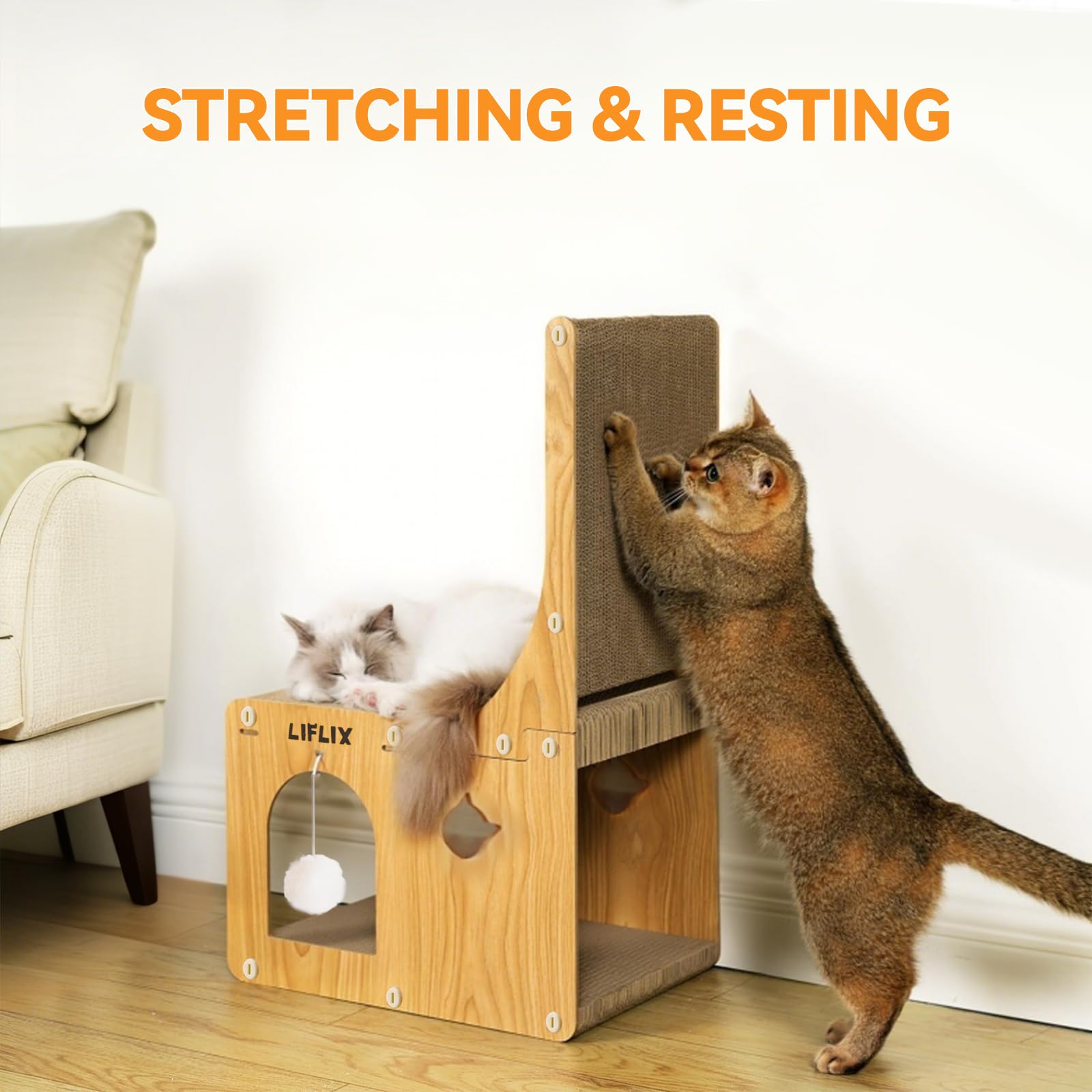 LIFLIX hideaway interior for cozy cat naps.