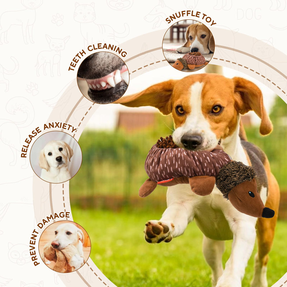 LIFLIX soft plush dog toy is gentle on gums and easy to clean.