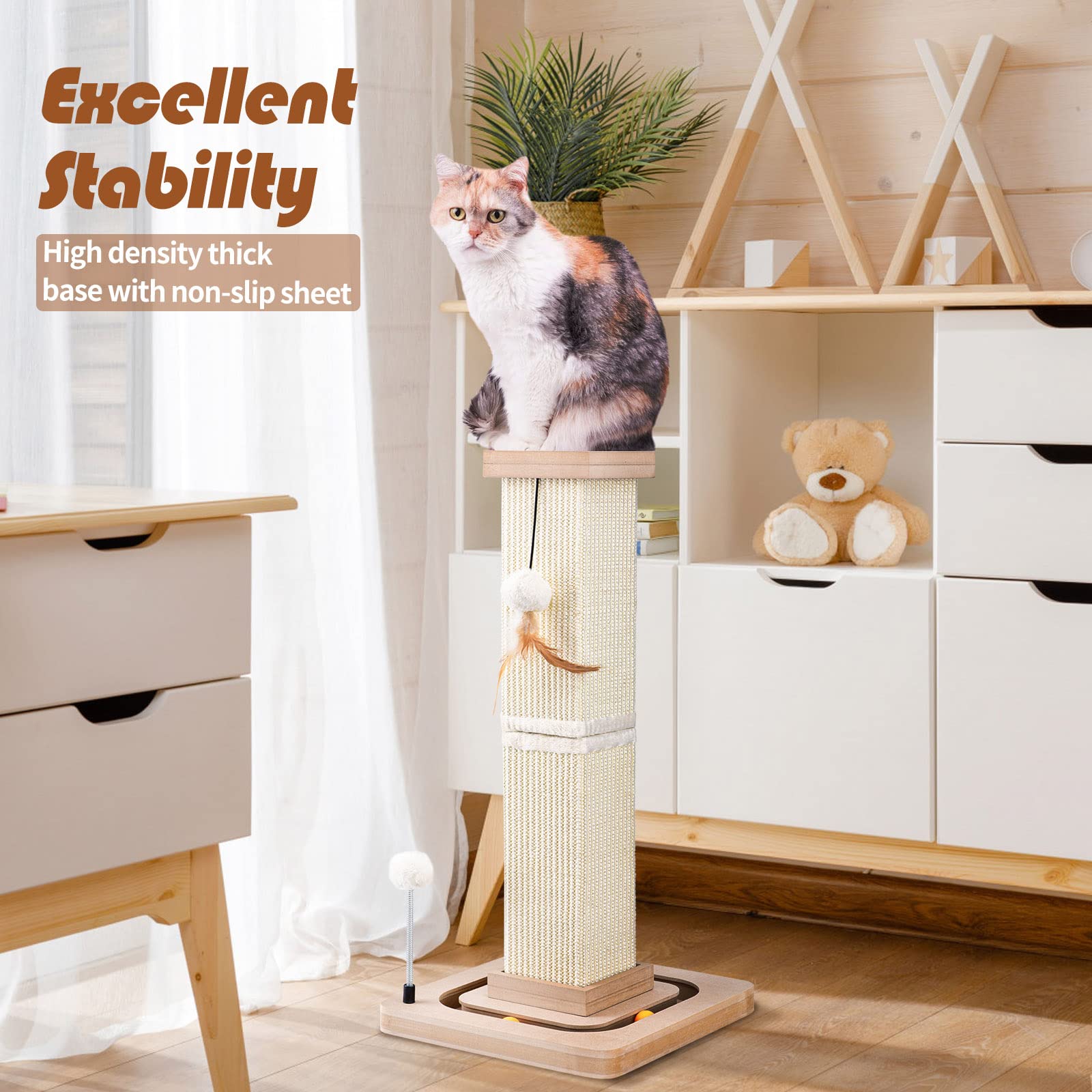 LIFLIX sturdy MDF base anchors the post for steady use