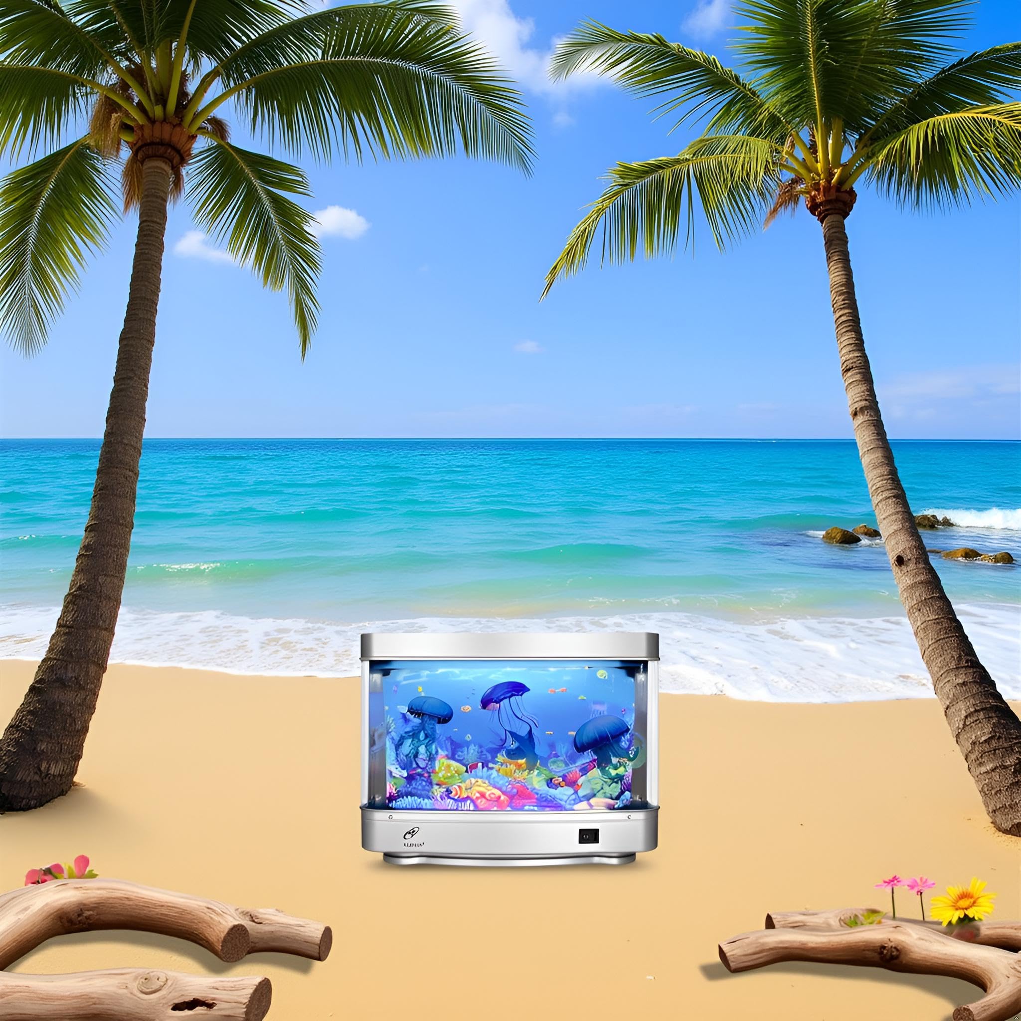 Lightahead artificial jellyfish in-motion scene highlights dynamic display for soothing decor.