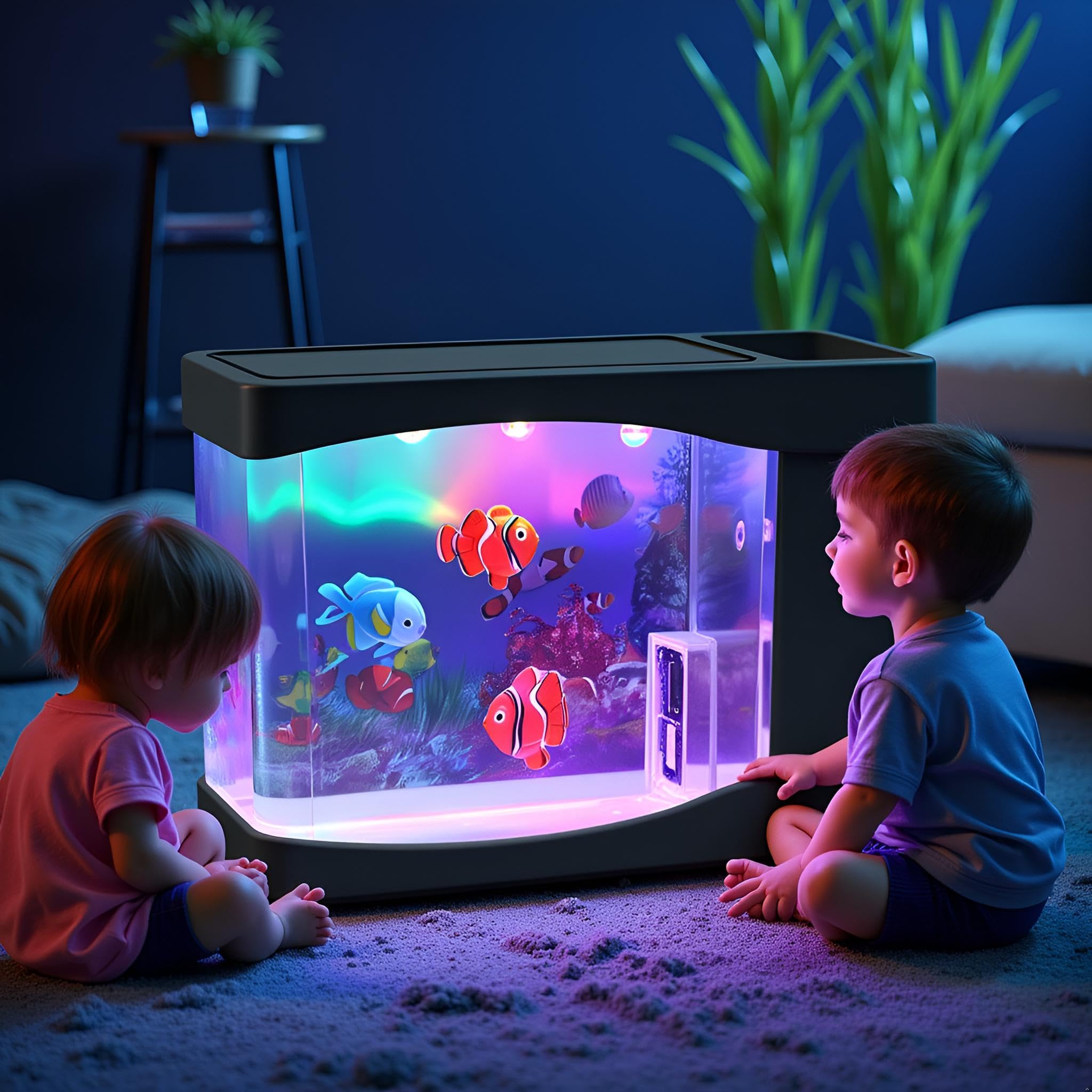 Lightahead LED aquarium night-light provides soft illumination for kids' rooms.