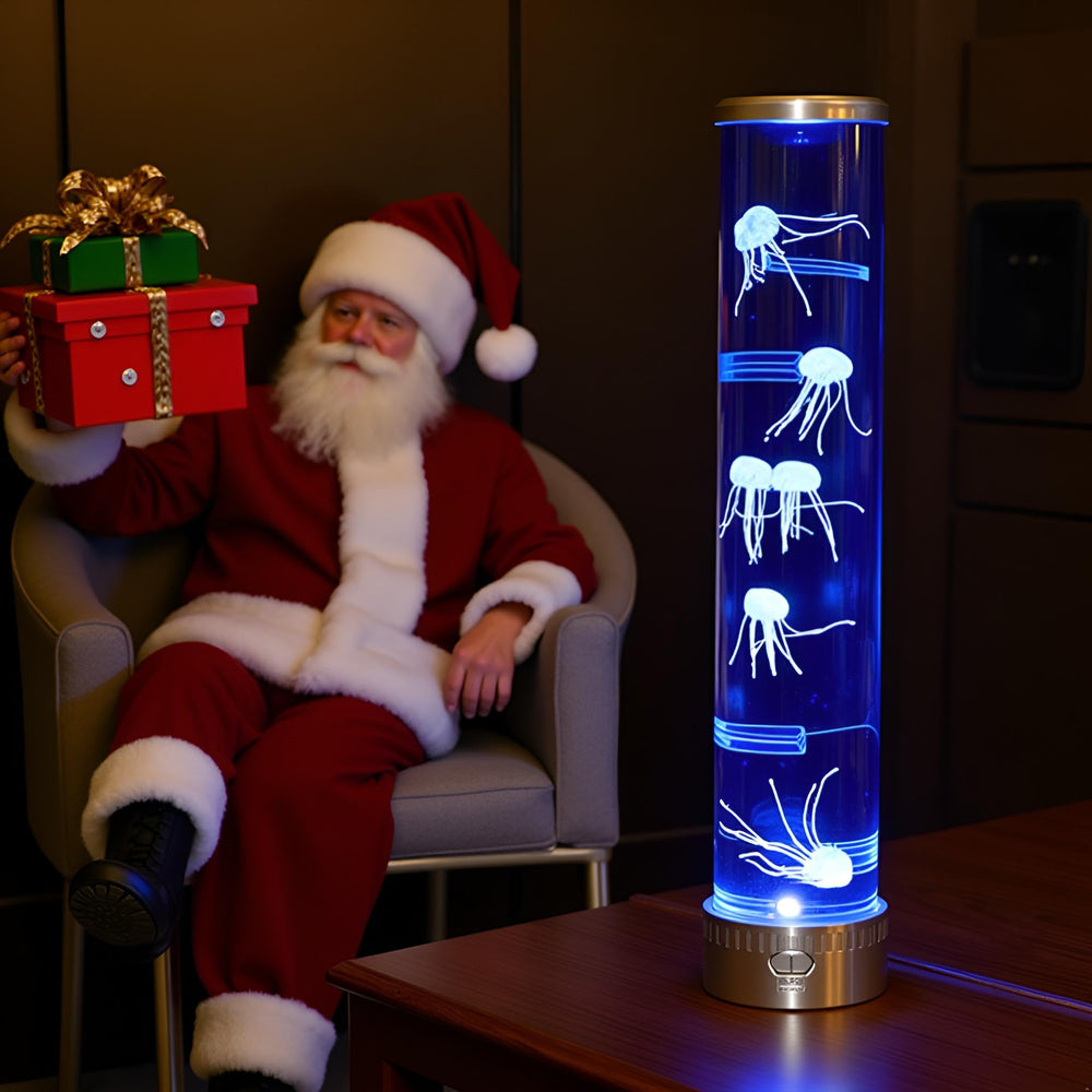 Lightahead LED Jellyfish Aqua Mood Lamp 32-inch size makes a bold focal piece.