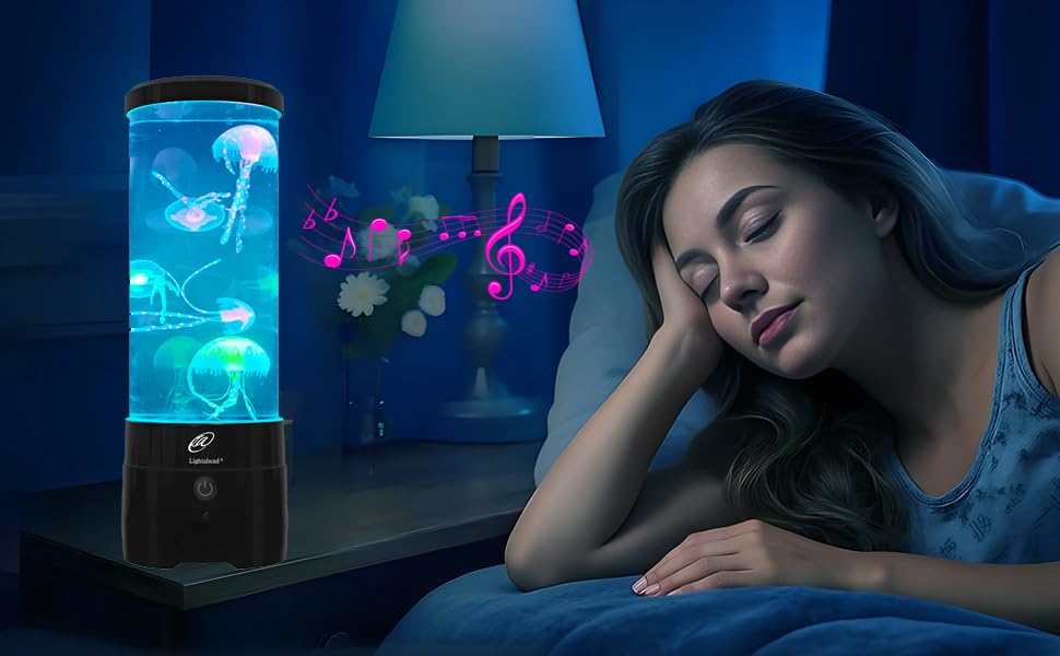 Lightahead jellyfish lamp stands 12 inches tall for bedroom or desk display.