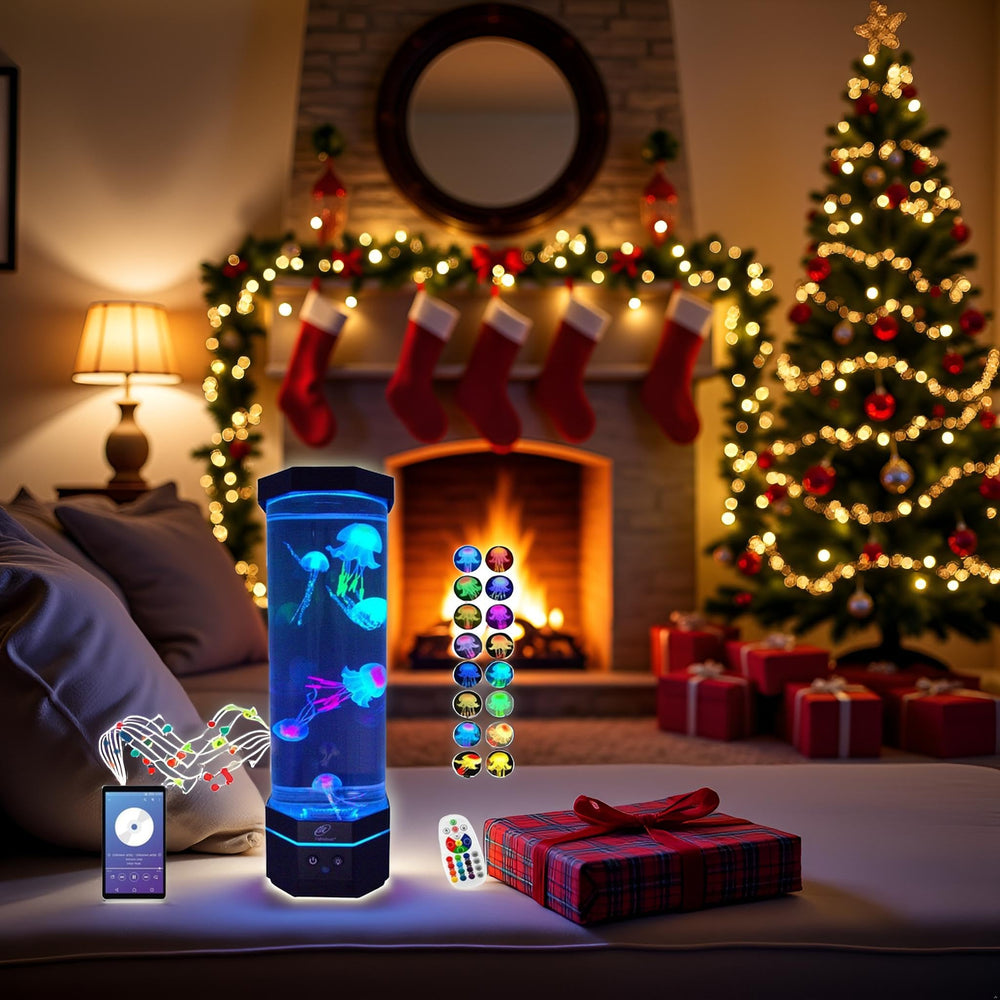 Lightahead jellyfish-lamp-bluetooth-speaker blends ambient light with music for ambiance