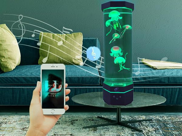 Lightahead jellyfish lamp side view highlights silent brushless motor and smooth operation