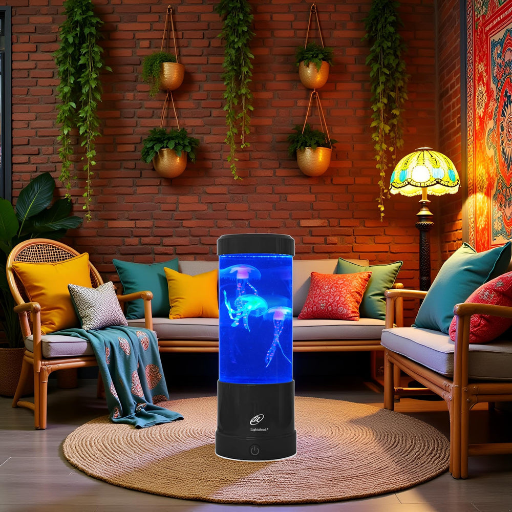 Lightahead mini jellyfish lamp on desk as gentle night light