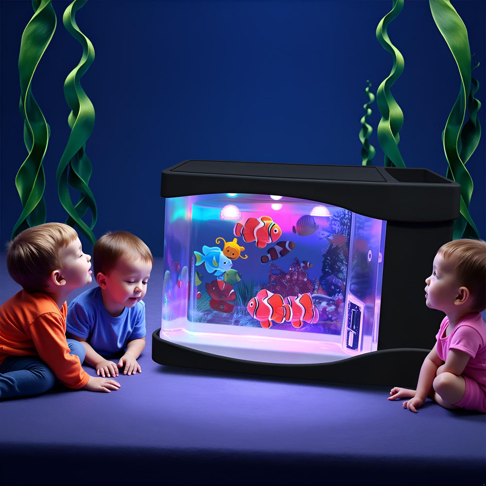 Lightahead sensory aquarium with colored LED fish movement for calming environments.